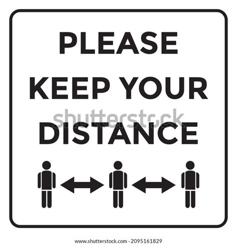 Please Keep Your Distance Sign Vector Stock Vector Royalty Free