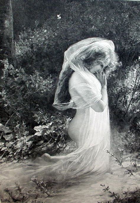 Nude Nymph Goddess Gal In Forest Antique 1900 Print Spring Awakening Artist M Levis Fabulous Art