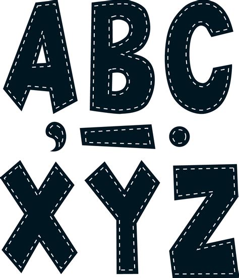 Black Stitch 7 Fun Font Letters Tcr75180 Teacher Created Resources