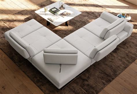 Accenti Italia Bellagio Italian Modern White Leather Sectional Sofa At Futonland