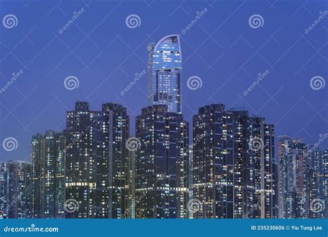 Modern Skyscraper And High Rise Residential Building In Hong Kong City