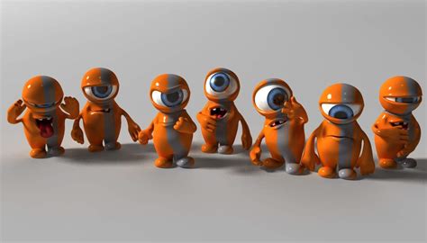 Cartoon Orange Alien 3d Model By Supercigale
