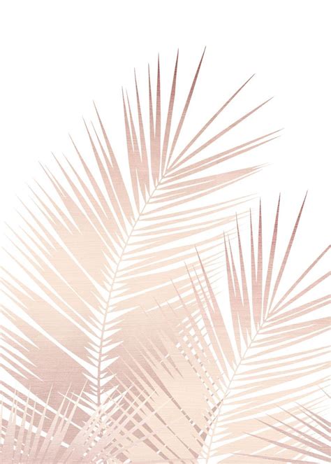 Rose Gold Palm Leaves 1 Poster Picture Metal Print Paint By Anita