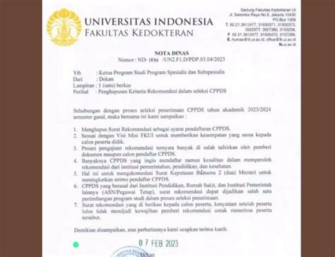 Contoh Surat Rekomendasi Ppds Ui Contoh Surat Imagesee