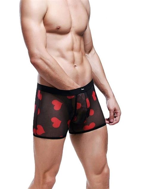 Men S Underwear Sexy Mesh Breathable Boxer Briefs Low Rise Cool Boxers Pack Set Style 6 Black