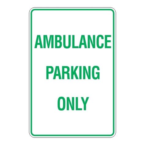 Ambulance Parking Only Self Adhesive Sticker Decal Sign Health