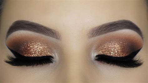 Classic Golden Glitter Eye Makeup Tutorial Golden Eye Makeup