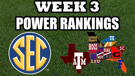 Sec Week 3 Power Rankings College Football Youtube