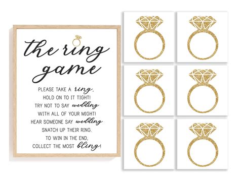 The Ring Game Bridal Shower Ring Game Put A Ring On It Game Etsy