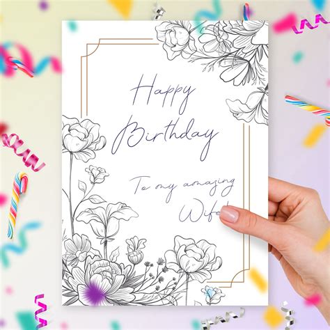 printable wife birthday cards free printable word searches