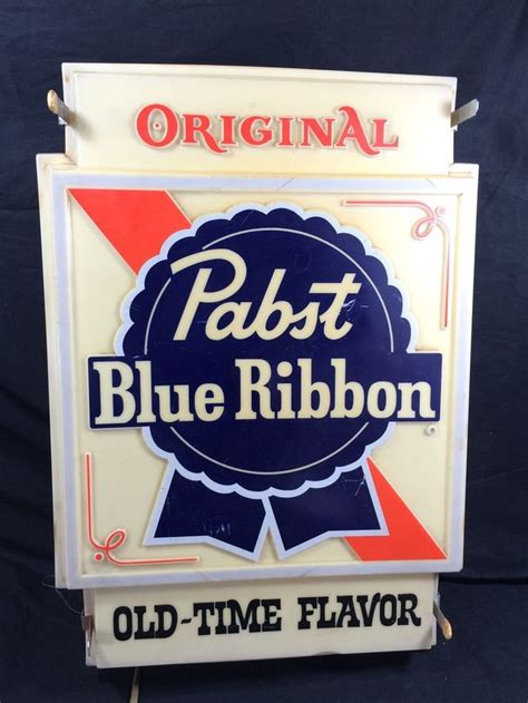 Vintage Pabst Blue Ribbon Beer Lighted Bar Sign Pbr Man Cave Pabst