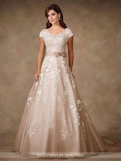 French Novelty Modest Bridal By Mon Cheri Tr11707 Wedding Dress