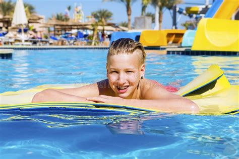 Teen Relaxes In The Water Park Stock Photo Image Of Little Holiday