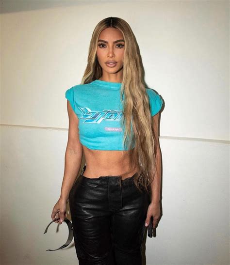 Kim Kardashians Leather Pants Nearly Fall Down Her Shrinking Waist As