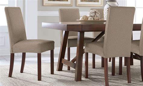 The smiry stretch spandex jacquard dining room chair seat coversare good quality covers that protect your dining seats from dust. How to Select Seat Covers for Dining Chairs - Overstock.com
