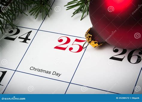 Close Up Of December 25th Calendar Stock Photo Image Of Date