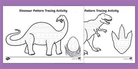 Dinosaur Pattern Tracing Activity Teacher Made
