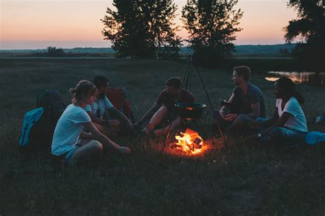 Friends Camping Together Stock Photo Download Image Now Istock