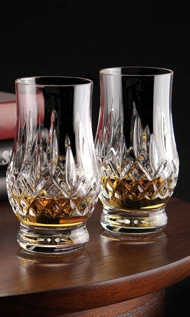 Waterford Crystal Lismore Whiskey Tasting Footed Tumblers Pair Crystal Glassware Waterford