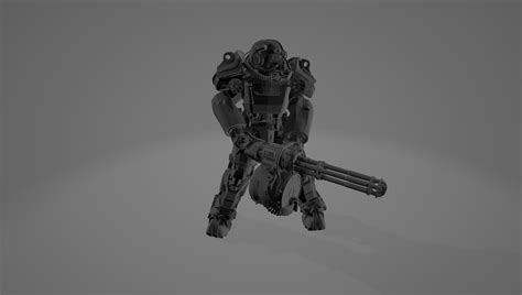 T60 Power Armor W Mini Gun From Fallout 4 By 1primate Download Free