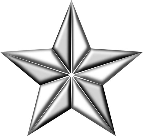 Clipart 3d Segmented Silver Star