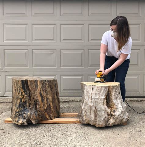 Diy Tree Stump Coffee Tables One Room Challenge Week 2 Holland