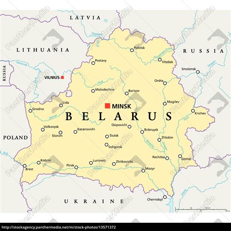 Drag and drop countries around the map to compare their relative size. belarus politische karte - Lizenzfreies Foto - #13571372 ...