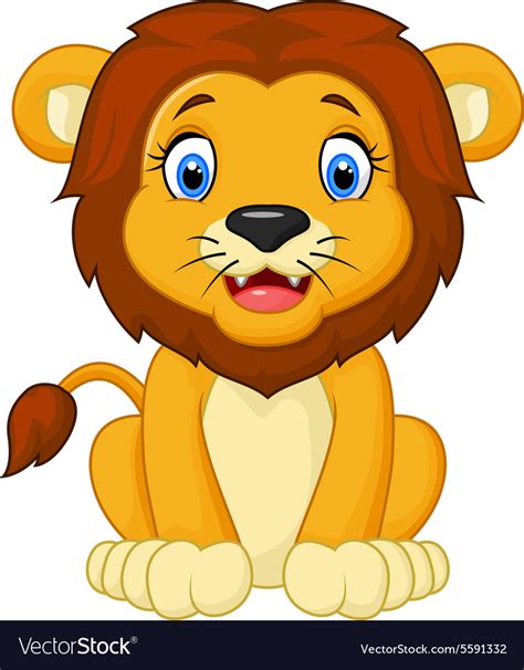 Cartoon Lion Sitting Royalty Free Vector Image