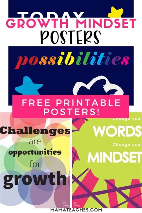 Growth Mindset Posters Free Printables Growth Mindset Posters