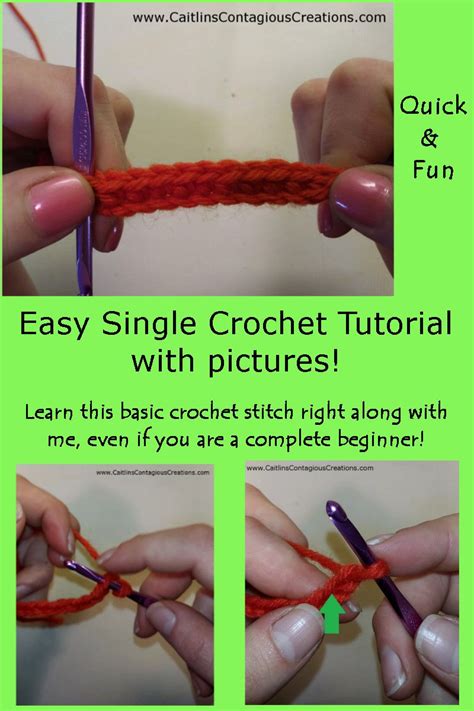 Single Crochet Stitch Tutorial Caitlins Contagious Creations