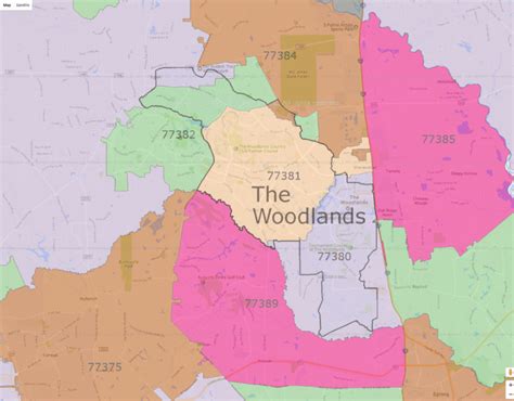 The Woodlands Zip Code Maps Ameritex Houston Movers