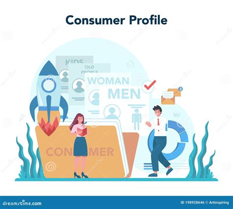 Consumer Profile Advertising And Marketing Concept Stock Vector