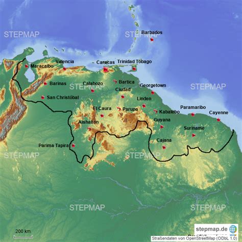 Stepmap Venezuela Landkarte Für Südamerika