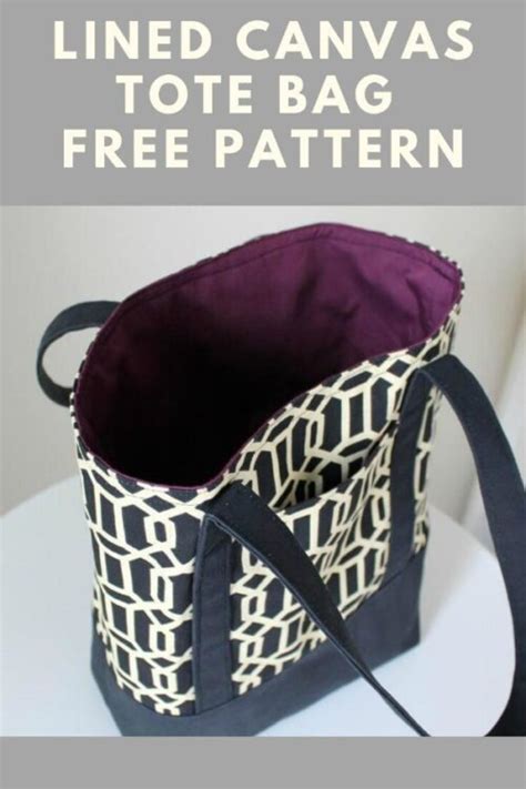 Lined Canvas Tote Bag Free Sewing Pattern Sew Modern Bags