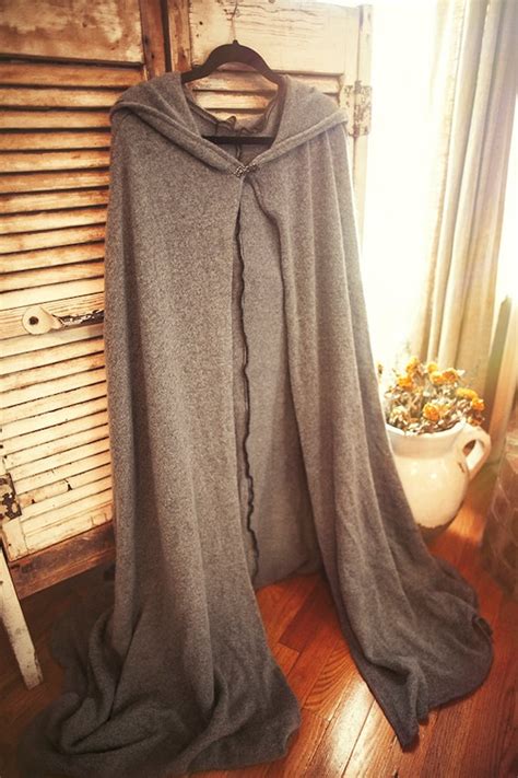 Handmade Bluegrey Hooded Cloak