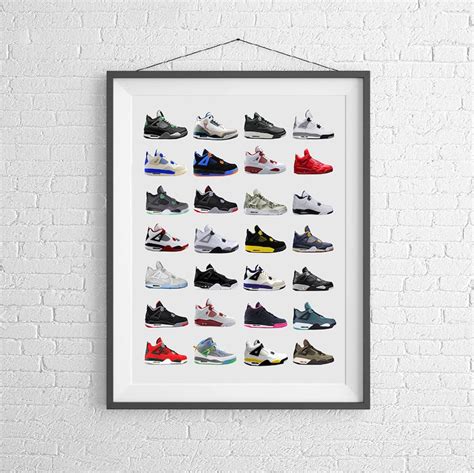 Nike Air Jordans 4s Nike Poster Michael Jordan Poster Etsy