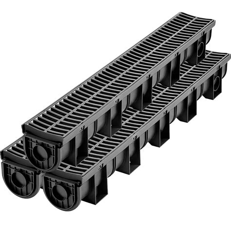 Vevor Trench Drain System Channel Drain With Plastic Grate 58x52