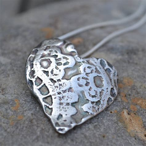 Handmade Silver Lace Heart Necklace By Muriel Lily Notonthehighstreet