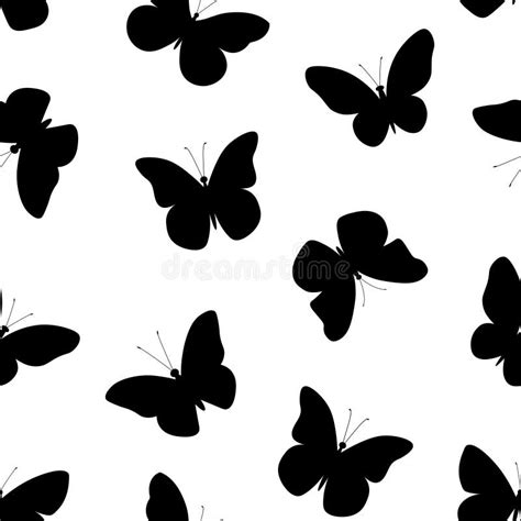 Seamless Pattern Butterflies Silhouettes Colorful Vector
