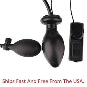 New Black Rubber Inflatable Anal Butt Plug With Pump For Men And Women