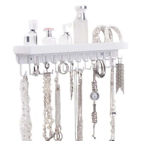 Wall Mount Necklace Holder Hanging Jewelry Organizer