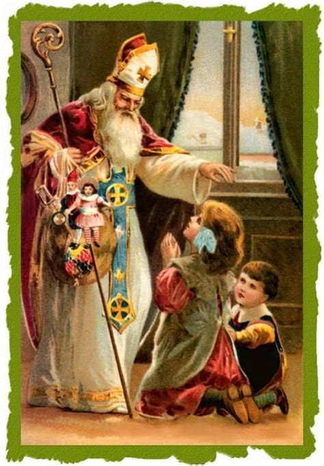 St Nicholas Day Dec 6th St Nicholas Vs Santa Claus Christmas Postcard Vintage Christmas