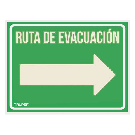 Letrero De Señalización Ruta EvacuaciÓn Derecha 21 X 28 Cm