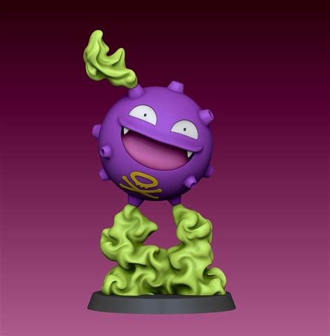 Stl File Koffing Pokemon・3d Print Design To Download・cults