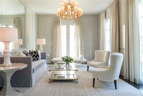 Elegant Light Gray Paneled Gray Living Room Living Room