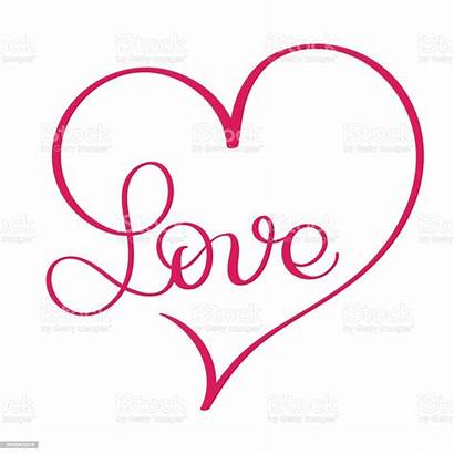 Word Heart Calligraphy Lettering Vector Cursive Clip