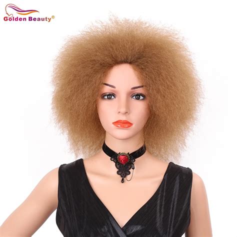 6inch 90g short afro kinky curly wig straight synthetic hair wig high temperature fiber africa