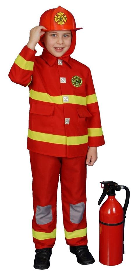 Deluxe Red Fire Fighter Costume Child Firefighter Costume Fireman
