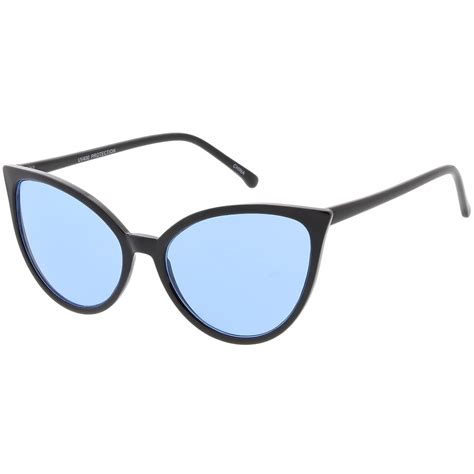 unique slim cat eye sunglasses round color tinted lens 54mm sunglass la