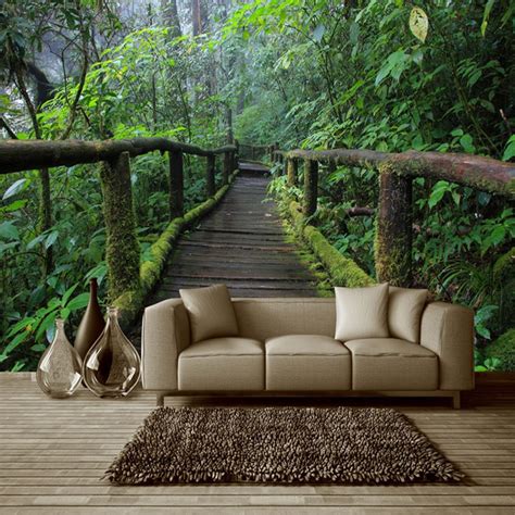 Wholesale Lanscape Scenery Forest 3d Wall Photo Murals For Living Room